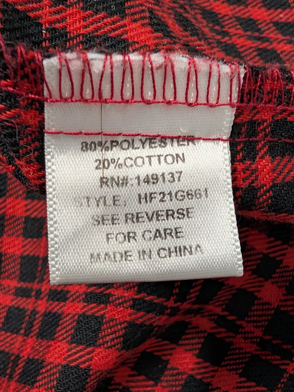 HYFVE Womens Red Black Plaid Collared Button-Up Fringe Cropped Shirt Sz L